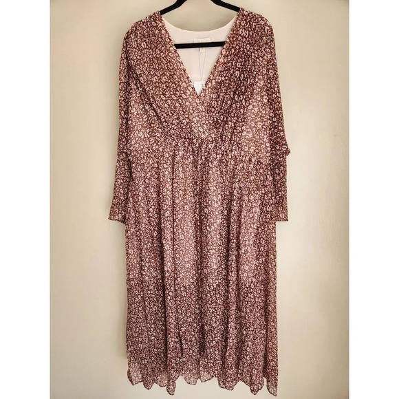 NWT Ted Baker Vallyy Draped Midi With Batwing Sleeve Dress Ted 2 / US 6 #1K411 - Picture 2 of 13